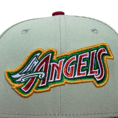 New Era 59Fifty Los Angeles Angels 60th Anniversary Patch Word Hat - Mint, Cardinal