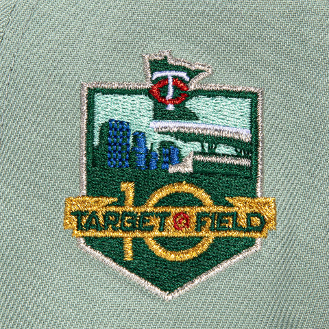 New Era 59Fifty Minnesota Twins 10th Anniversary Stadium Patch Logo Hat - Mint, Cardinal
