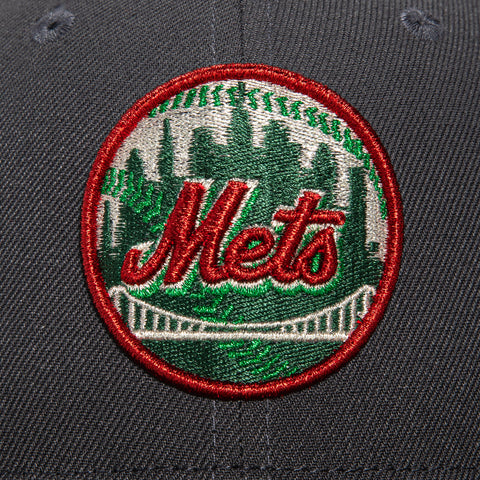 New Era 59Fifty New York Mets 40th Anniversary Patch Word Hat - Graphite, Olive, Red
