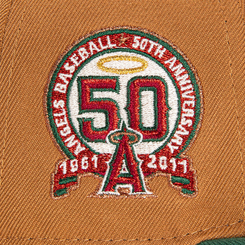 New Era 59Fifty Los Angeles Angels 50th Anniversary Patch Hat - Khaki, Green