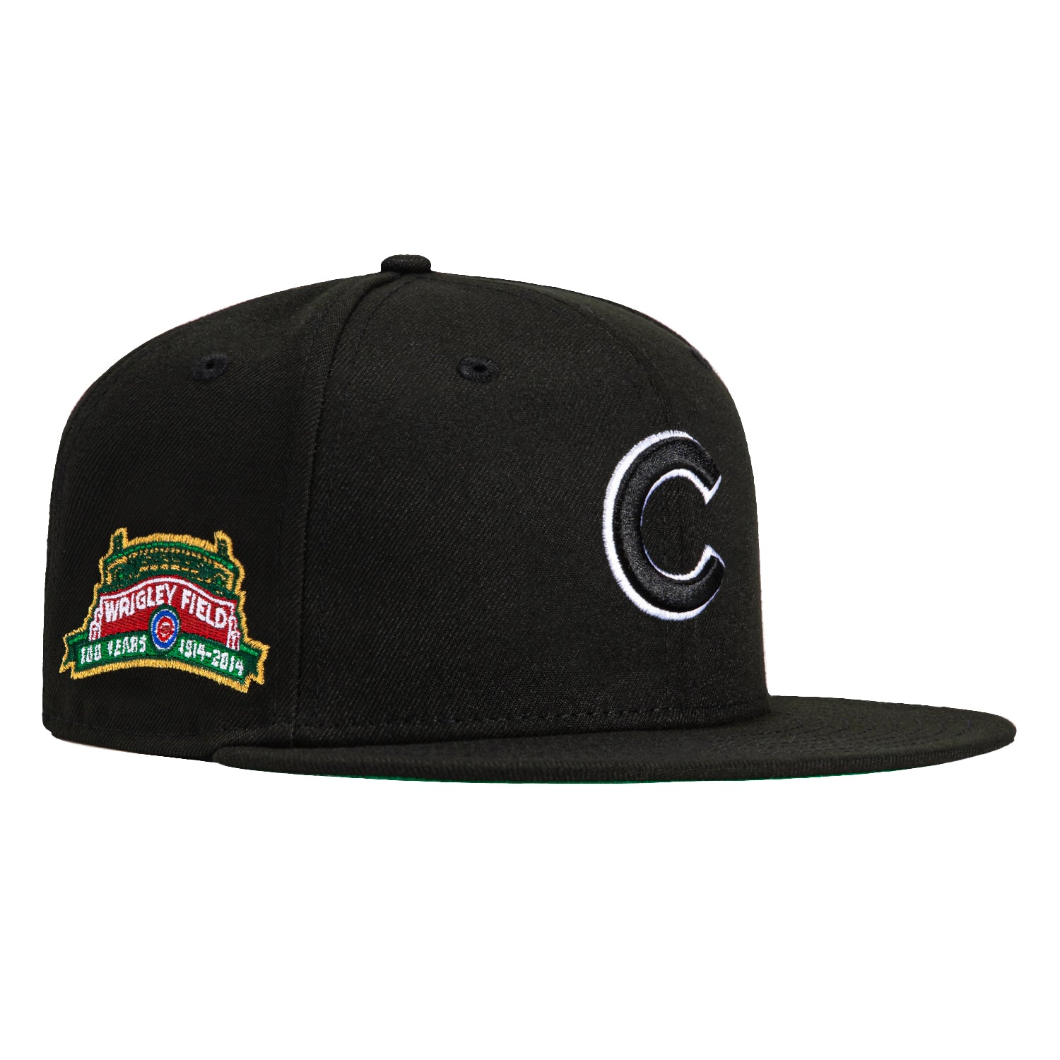 New Era 59Fifty Chicago Cubs Wrigley Field Patch Hat - Black, White ...