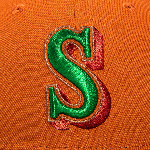 New Era 59Fifty Seattle Mariners 30th Anniversary Patch Hat - Burnt Orange, Green, Cardinal