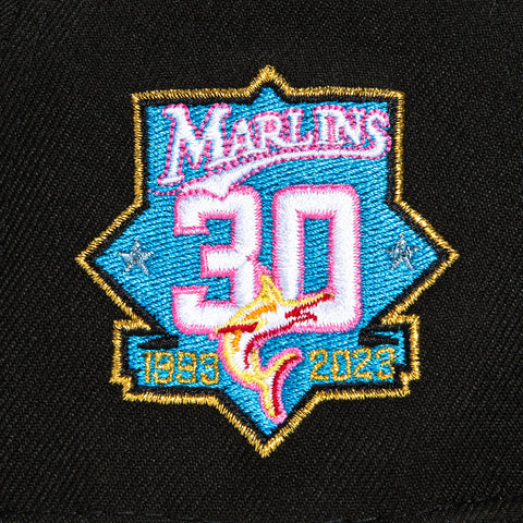 New Era 59Fifty Miami Marlins 30th Anniversary Patch City Connect Script Hat - Black