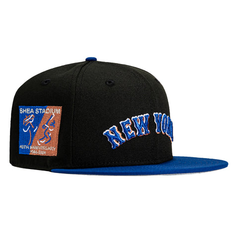 New Era 59Fifty New York Mets 40th Anniversary Stadium Patch Word Hat - Black, Royal