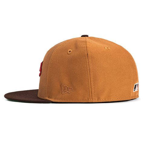 New Era 59Fifty Cleveland Indians Jacobs Field Patch Script Hat - Khaki, Brown, Red