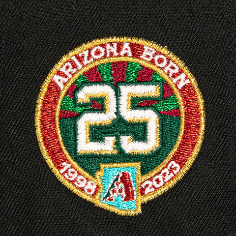 New Era 59Fifty Arizona Diamondbacks 25th Anniversary Patch Word Hat - Black, Green, Red, Metallic Gold