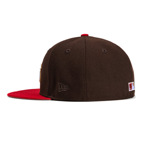 New Era 59Fifty New York Mets 50th Anniversary Patch Word Hat - Brown, Red