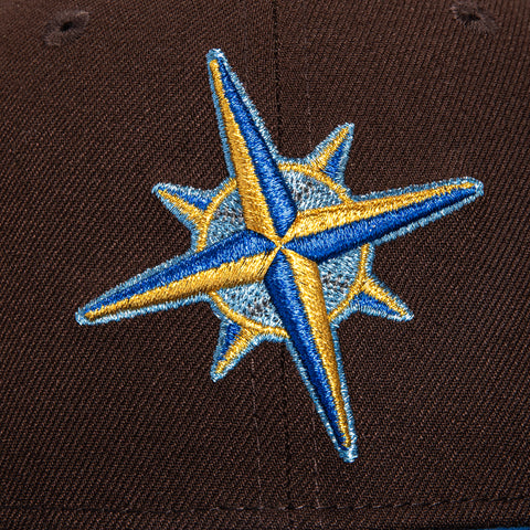 New Era 59Fifty Seattle Mariners 25th Anniversary Patch Turn Ahead the Clock Hat - Brown, Royal