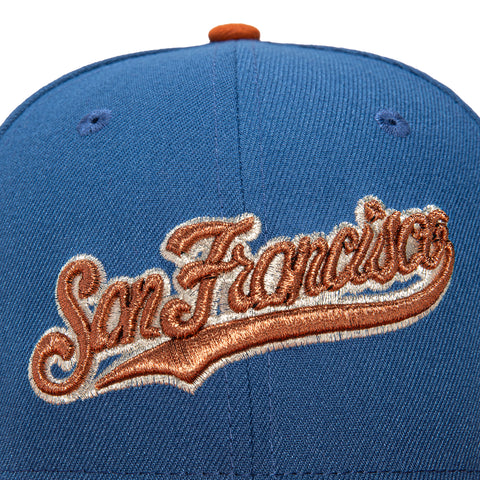 New Era 59Fifty San Francisco Giants 2007 All Star Game Patch Script Hat - Indigo, Burnt Orange, Metallic Copper