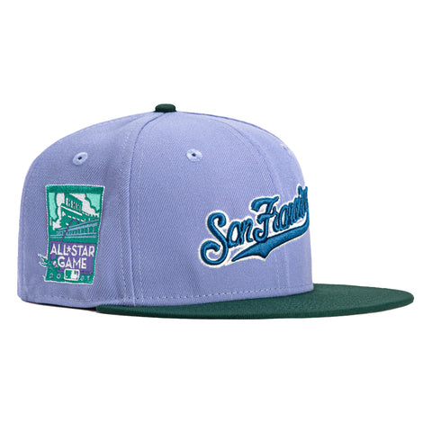 New Era 59Fifty San Francisco Giants 2007 All Star Game Patch Script Hat - Lavender, Green