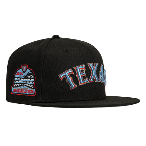 New Era 59Fifty Texas Rangers Inaugural Patch Word Hat - Black, Red, Light Blue