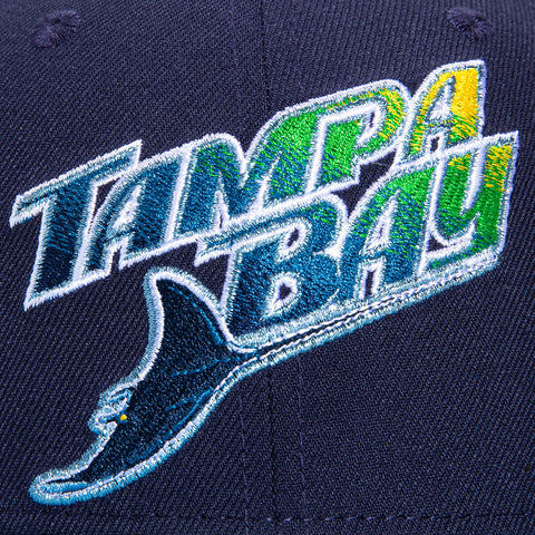 New Era 59Fifty Tampa Bay Rays 25th Anniversary Patch Word Hat - Light Navy, Light Blue