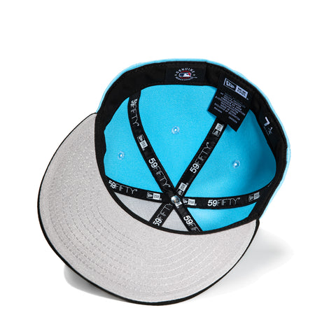 New Era 59Fifty Miami Marlins 30th Anniversary Patch City Connect Rail Hat - White, Light Blue, Black