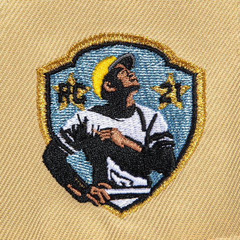New Era 59Fifty Pittsburgh Pirates Clemente Patch Hat - Tan, Olive, Metallic Gold
