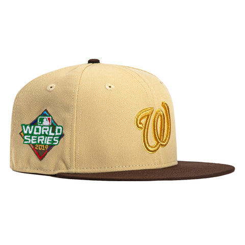 New Era 59Fifty Washington Nationals 2019 World Series Patch Hat - Tan, Brown, Metallic Gold
