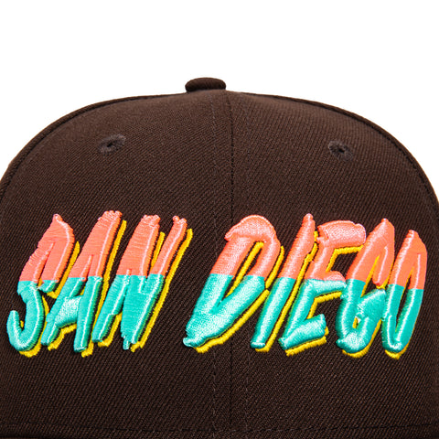 New Era 59Fifty San Diego Padres Petco Park Patch City Connect Word Hat - Brown