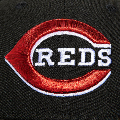 New Era 59Fifty Cincinnati Reds 25/10th Anniversary Patch Logo Hat - Black, Red