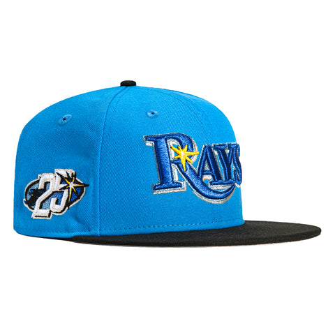 New Era 59Fifty Tampa Bay Rays 25th Anniversary Patch Alternate Hat - Light Blue, Black, Gold