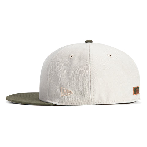 New Era 59Fifty Los Angeles Dodgers 40th Anniversary Patch Hat - Stone, Olive, Metallic Copper