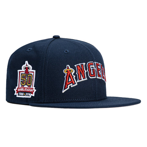 New Era 59Fifty Blue Hour Los Angeles Angels 50th Anniversary Stadium Patch Word Hat - Navy
