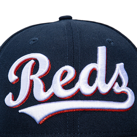 New Era 59Fifty Blue Hour Cincinnati Reds 150th Anniversary Patch Word Hat - Navy