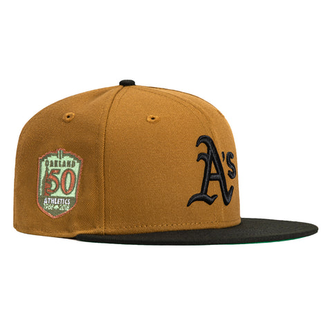 New Era 59Fifty Old Gold Oakland Athletics 50th Anniversary Patch Hat - Gold, Black