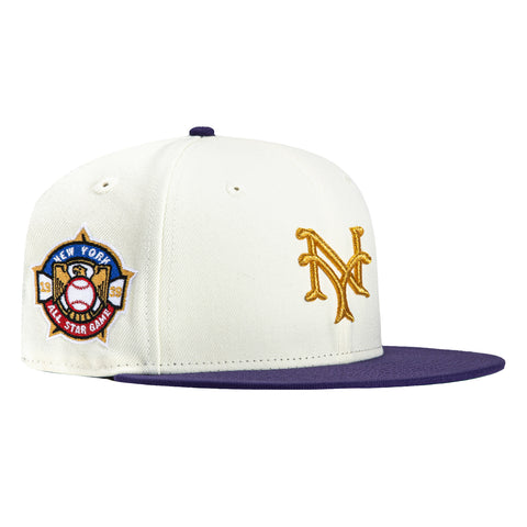 New Era 59Fifty New York Giants 1939 All Star Game Patch Hat - White, Purple, Metallic Gold