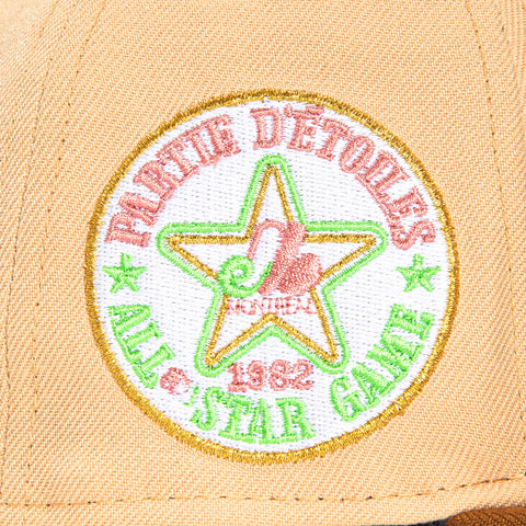 New Era 59Fifty Montreal Expos 1982 All Star Game Patch Hat - Tan, Brown, Pink, Lime Green, Light Orange