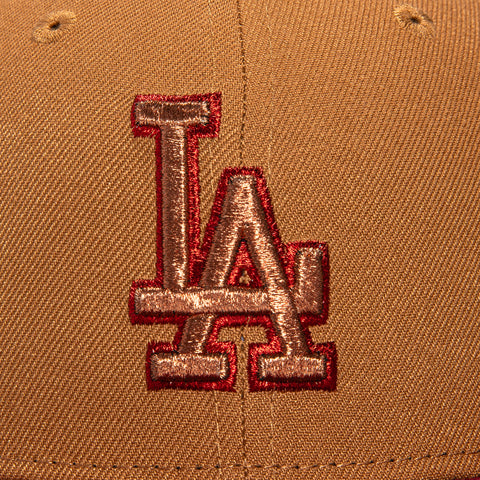 New Era 59Fifty Los Angeles Dodgers 60th Anniversary Stadium Patch Hat - Khaki, Cardinal