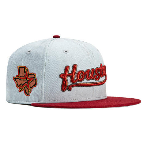 New Era 59Fifty Houston Astros 2000 Alternate Patch Word Hat - Grey, Brick
