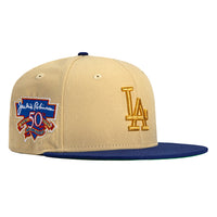 New Era 59Fifty Los Angeles Dodgers Jackie Robinson 50th Anniversary Patch Hat - Tan, Royal