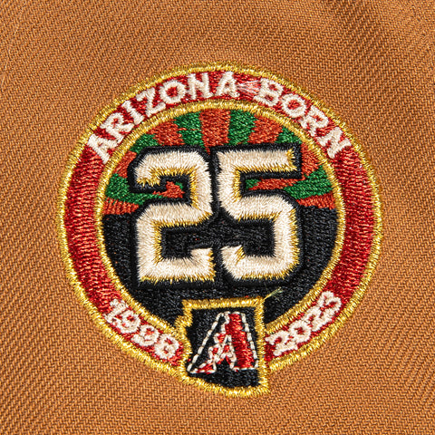 New Era 9Forty A-Frame Arizona Diamondbacks 25th Anniversary Patch Snapback D Hat - Khaki, Maroon