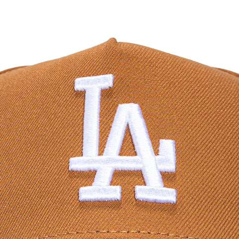 New Era 9Forty A-Frame Los Angeles Dodgers 50th Anniversary Stadium Patch Snapback Hat - Khaki, Navy