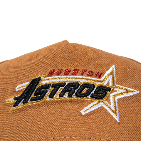 New Era 9Forty A-Frame Houston Astros 35 Years Patch Snapback Word Hat - Khaki, Green