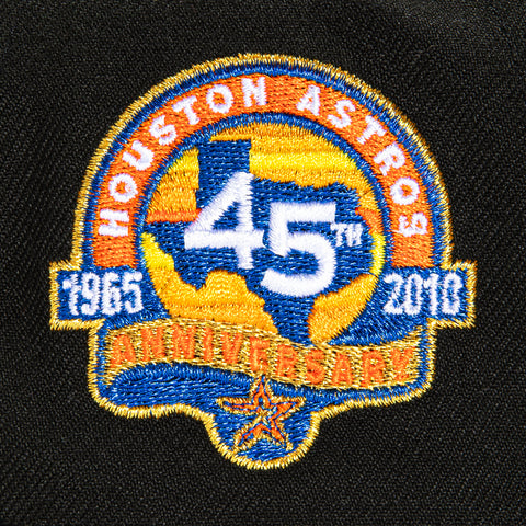 New Era 9Forty A-Frame Houston Astros 45th Anniversary Patch Snapback Hat - Black, White