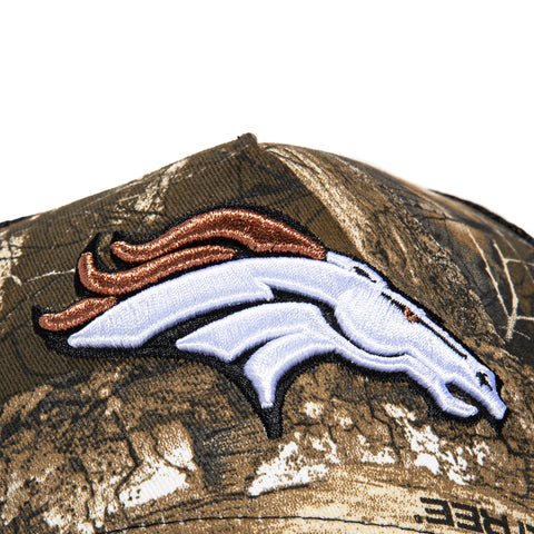 New Era 9Forty A-Frame Denver Broncos 50th Anniversary Patch Snapback Rail Hat - RealTree, Black