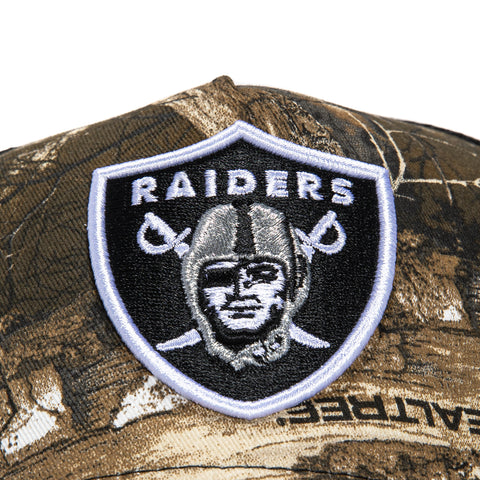 New Era 9Forty A-Frame Las Vegas Raiders 50th Anniversary Patch Snapback Rail Hat - RealTree, Black