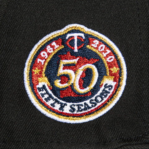 New Era 59Fifty Black Dome Minnesota Twins 50th Anniversary Patch Hat - Black