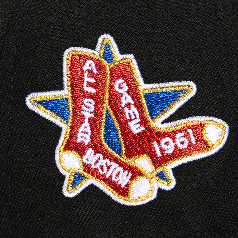 New Era 59Fifty Black Dome Boston Red Sox 1961 All Star Game Patch Word Hat - Black