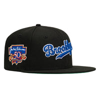 New Era 59Fifty Black Dome Brooklyn Dodgers Jackie Robinson 50th Anniversary Patch Hat - Black