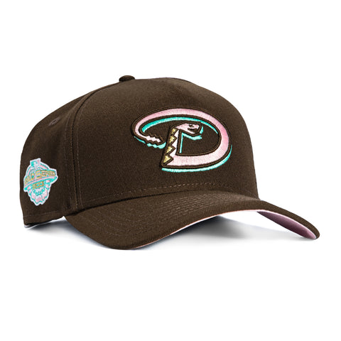 New Era 9Forty A-Frame Spumoni Arizona Diamondbacks 2001 World Series Patch Snapback Hat - Brown New Era