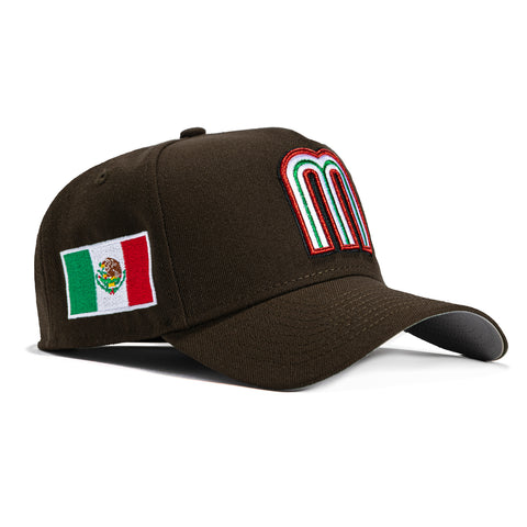 New Era 9Forty A-Frame Mexico World Baseball Classic Snapback Hat - Brown