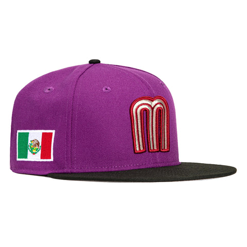 New Era 59Fifty Mexico World Baseball Classic Hat - Purple, Black, Metallic Gold