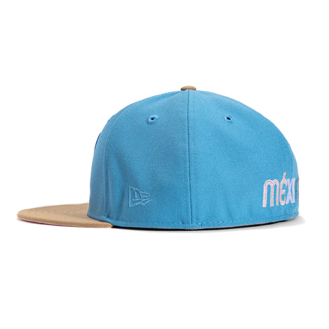 New Era 59Fifty Mexico World Baseball Classic Hat - Light Blue, Tan