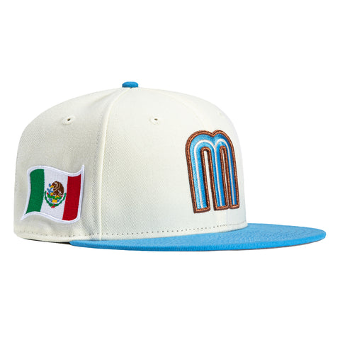 New Era 59Fifty Mexico World Baseball Classic Hat - White, Light Blue, Gold