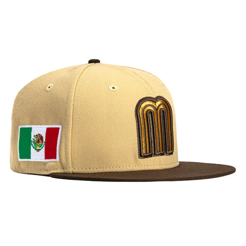 New Era 59Fifty Mexico World Baseball Classic Hat - Tan, Brown, Metallic Gold