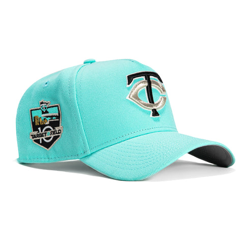 New Era 9Forty A-Frame Blue Tint Minnesota Twins 10th Anniversary Stadium Patch Snapback Hat - Mint