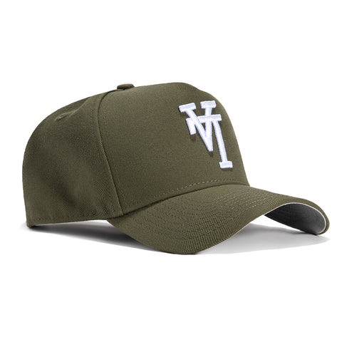 New Era Green Logo A Frame League Essential Los Angeles Dodgers MLB Green and White Trucker Hat