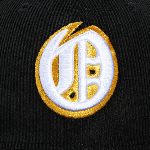 New Era 59Fifty Corduroy Oakland Oaks Hat - Black, White, Metallic Gold