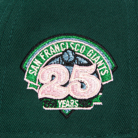 New Era 59Fifty San Francisco Giants 25th Anniversary Patch Script Hat - Green, White, Metallic Gold